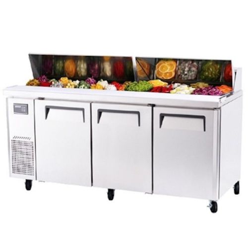 NEW Turbo Air 72&#034; J Series Stainless Steel Sandwich &amp; Salad Prep! 3 Doors!