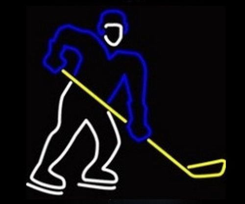 HOCKEY PLAYER NEON SCULPTURE