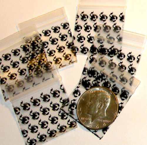 Mini ziplock bags scorpions 200 baggies 1.5 x 1.5&#034;  apple brand reclosable for sale