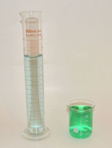 Beaker 250mL Cylinder 500mL set Borosilicate Glass Lab Glass griffin New