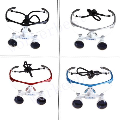 4 Colors! Dental 3.5X Surgical Medical Binocular Loupes Glasses + LED Headlight