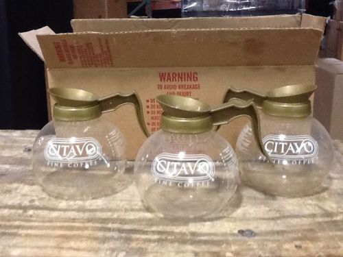 *NEW* GOLD HANDLED CITAVO COFFEE POT DECANTERS - SET OF 3