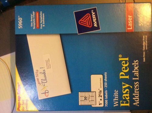 Avery Model 5960  Easy Peel 7500 Address Label - 1&#034; Width X 2.62&#034; 250/sheet