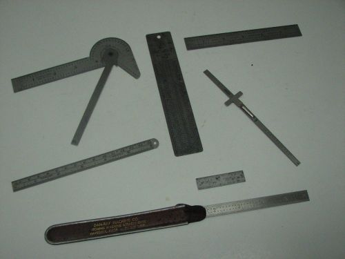 LOT OF 7 PCS MACHINIST RULES / GAGES STARRETT, ETC