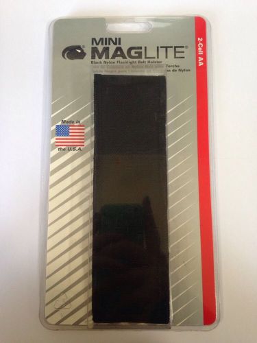 Maglite am2a056 black nylon 2-cell aa mini-mag flashlight flap holster/holder for sale