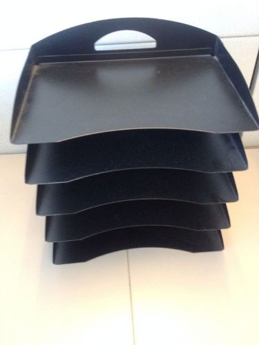 Black Industrial Metal 5 Tier Paper Letter Tray