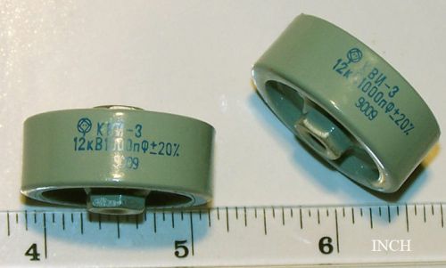 1000pF 12/18 kV Doorknob RF Power Capacitors. Lot of 2