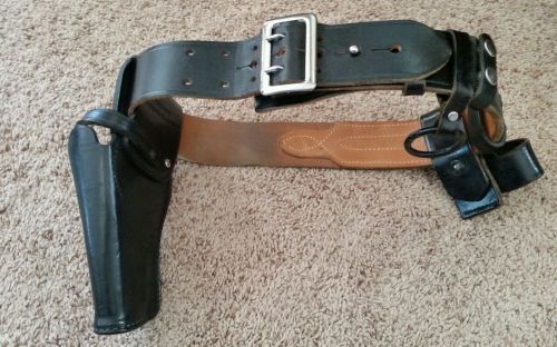 vtg  security officer leather belt police enforcement kramer