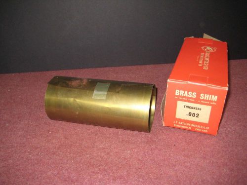Brass shim stock roll: 88&#034; x 6&#039; X .002.  Atcliff (metals) Ltd. Birmingham, UK