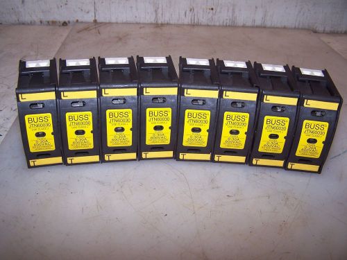 (8) LOT OF 8 BUSS 30 AMP 600 VAC FUSE HOLDER JTN60030