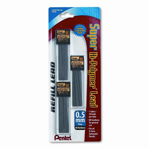 Pentel of America, Ltd. Super Hi-Polymer Lead Refill, 0.5Mm, 90 Leads/Pack