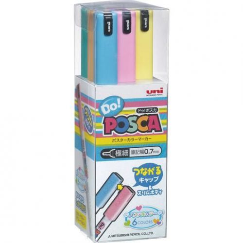 F/S New Mitsubishi Pencil Uni De Poska Pastel 6 Color Set Japan Import 0115