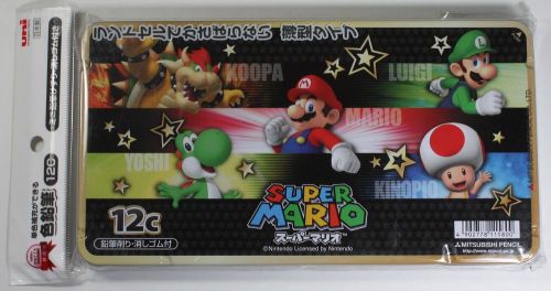 Mitsubishi SUPER MARIO 12 COLORED PENCIL including pencil sharpener and eraser