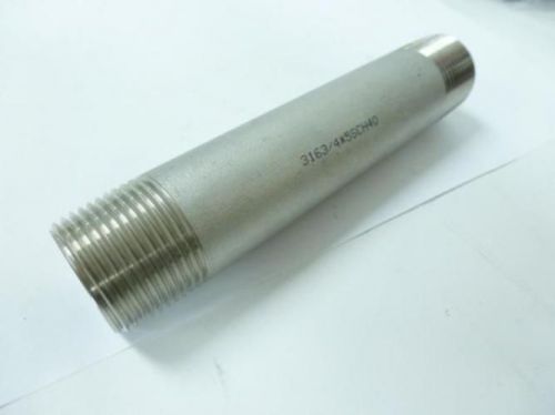 89187 New-No Box, MFG- MDL-Unkn89187 Pipe Nipple, 3/4&#034; NPT, 5&#034; L, 316 SS