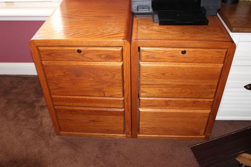 Solid Oak 2 Drawer Hanging Folder Cabinet