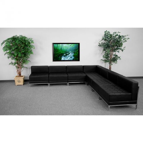 Imagination Series Black Leather Sectional Configuration, 7 Piece