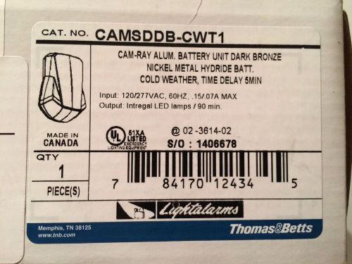 Camsddb-cwt1 thomas &amp; betts cam-ray alm battery unit dark bronze emergency light for sale