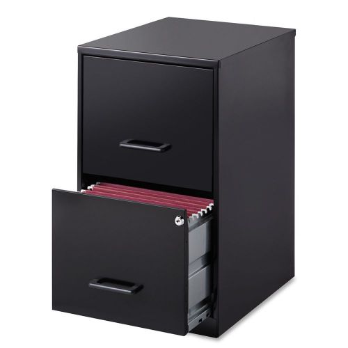 Lorell 14341 18 Deep 2-Drawer File Cabinet, Black