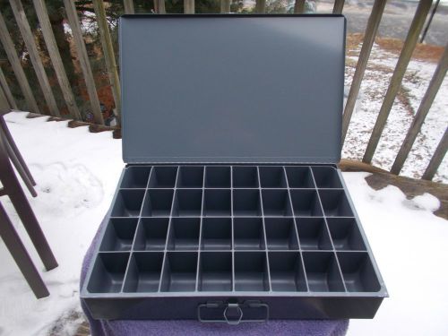 DURHAM LARGE METAL 32 HOLE NUT BOLT PARTS STORAGE BIN TRAY USA