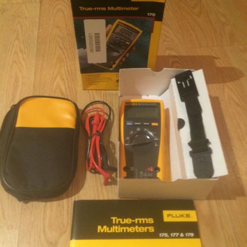 Fluke 175 True RMS Muiltimeter New Open Box Case &amp; Magnetec Holder Strap &amp; Leads