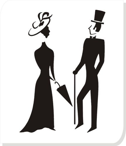 gentleman and lady symbolic funny car vinyl sticker decals truck bumper #85