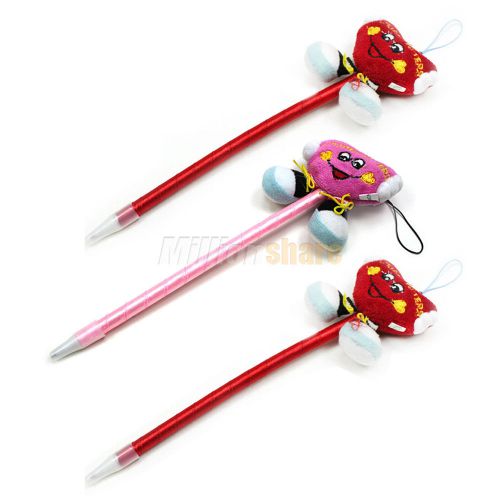 3 pcs lovely doll cartoon ballpoint pen decorate writing school office home for sale