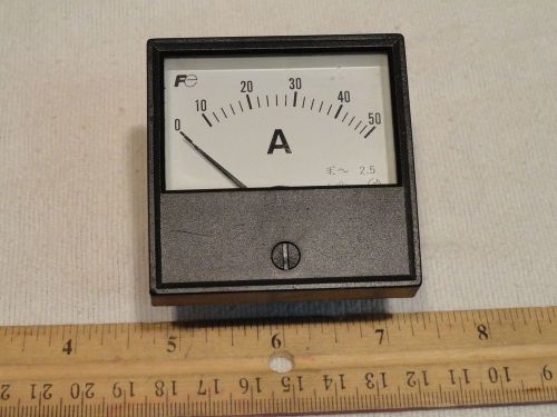 FE FS-60 AC Ammeter FS .5A CT 50A/5A 7Z11761T 0-50A Amps 2.5&#034; face BLACK/WHITE