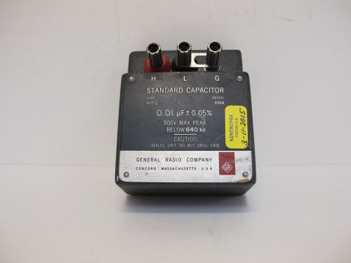 General Radio 1409-L Standard Capacitor.  0.01uF,  +/-0.05%,  500V Peak.  Good.