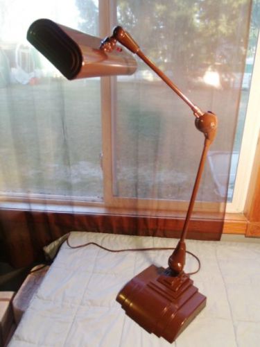 VTG FLEXO ART DECO ARTICULATING ADJUSTABLE ARM INDUSTRIAL DRAFTING LAMP LIGHT