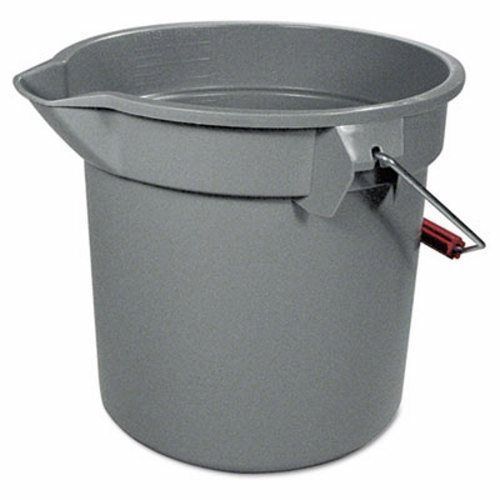 1 new rubbermaid brute 14-quart plastic round bucket, gray (rcp 2614 gray) for sale