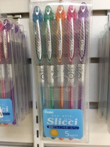 Pentel Arts Slicci 0.25 mm Extra Fine Gel Pen, Assorted Ink, 5 Pack -$9.99