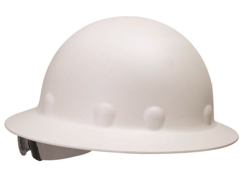 Fibre metal p1 white full brim fiberglass hard hat with ratchet suspension for sale