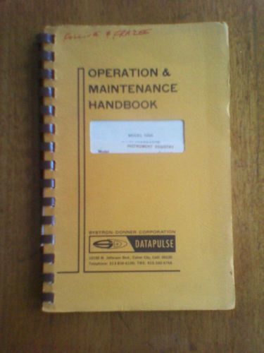 DATAPULSE MODEL 100A HANDBOOK OPERATION/MAINTENANCE MANUAL