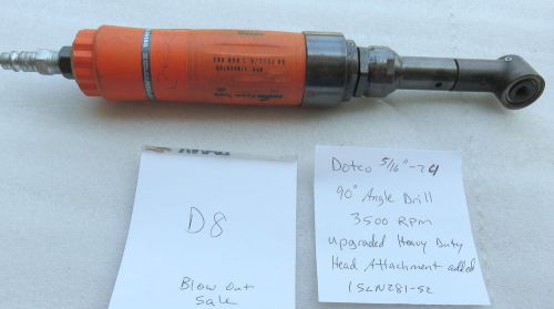 D8 dotco 5/16-20 right angle drill 15ln281-52 0.9hp heavy duty head 3500 rpm for sale