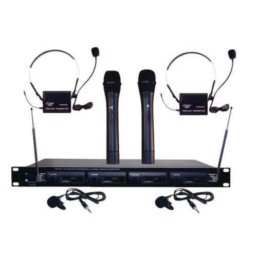 Pyle Pro PDWM4300 VHF Wireless Rack Mount Microphone System w/2 Handhelds