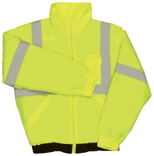 SAFETY LIGHTWEIGHT WATERPROOF BOMBER JACKET LIME. MENS SIZE MEDIUM