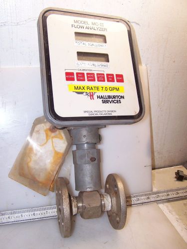 HALLIBURTON NUFLO 100010219 TURBINE 1/2&#034;&#034; W/ FLOW ANALYZER MC-II 275 PSI WP