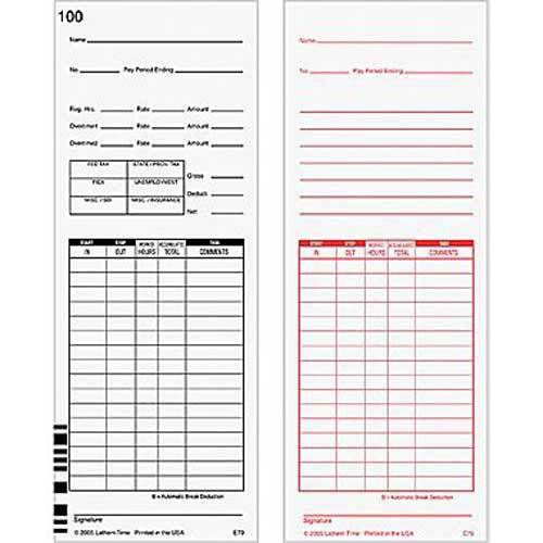 400 e79 time cards for lathem 7000e and lathem 7500e calculating time clock for sale