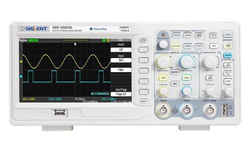 Siglent sds1202cnl digital storage oscilloscope, 200mhz, 7&#039;&#039; tft-lcd display for sale