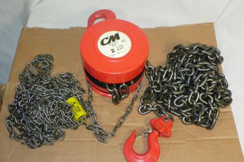 NEW CM Model 2233 2 Ton 20ft Lift Low Headroom Chain Hoist 4000lb Hook Opening