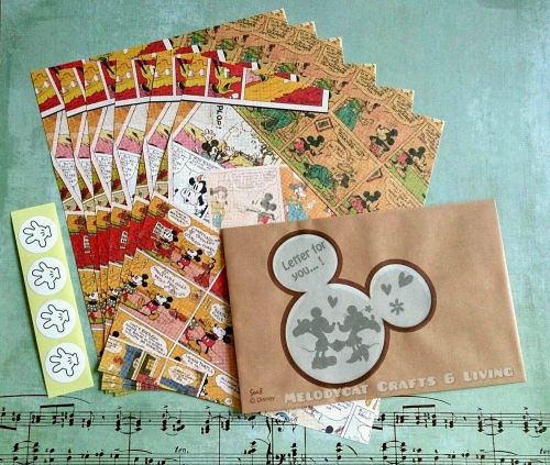 DISNEY LETTER SET! WRITING NOTE PAD PAPER ENVELOPE  Comics Mickey &amp; Minnie