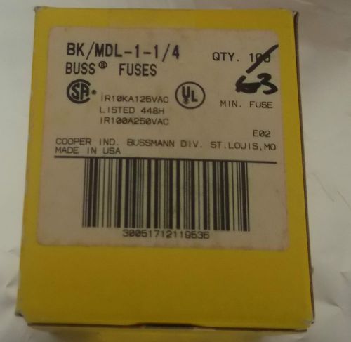 MDL-1-1/4 - QTY 63 - NEW  BUSSMAN BUSS