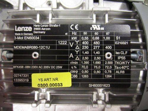 Lenze EN60034 3-MOT MDEMABR080-12C1U