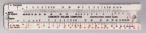 Concrete Calculator Slide Rule/Einung Concrete Products, NE Nebraska