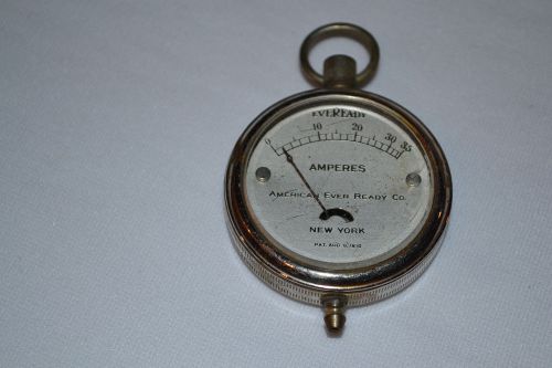Antique Pat Date 1910 Eveready Amperes Gauge New York Pocket Watch style