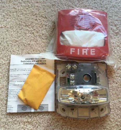 Simplex 4903-9425 wall mount fire alarm strobe red for sale