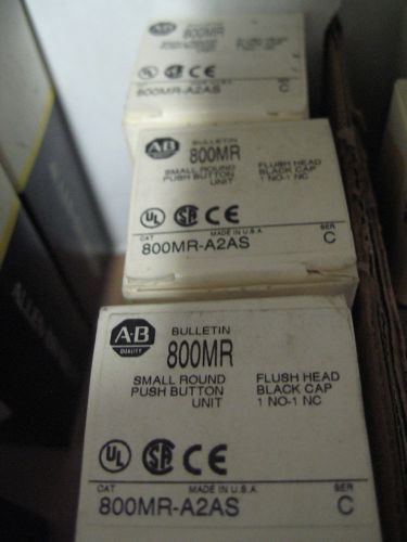 Allen Bradley 800MR-A2AS Flush Head Black CAP SER C NIB LOT of 3