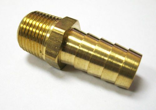 Hose barb 3/8&#034; id hose x 1/4&#034; male npt hex body brass fuel fitting usa for sale