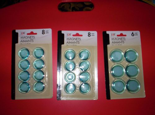 JOT~20  MAGNETS~ 1.5 &amp; 1.1  INCH ~ LOT OF 3 PACKS~LIGHT BLUE COLOR~NEW