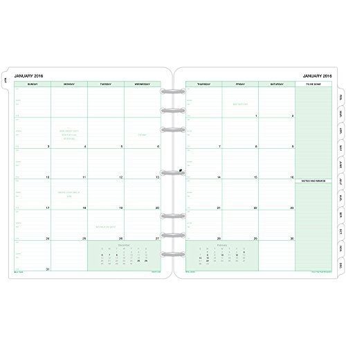 Day-Timer Two Page Per Month Refill 2016, 12 Months, Loose-Leaf, Folio Size, 8.5